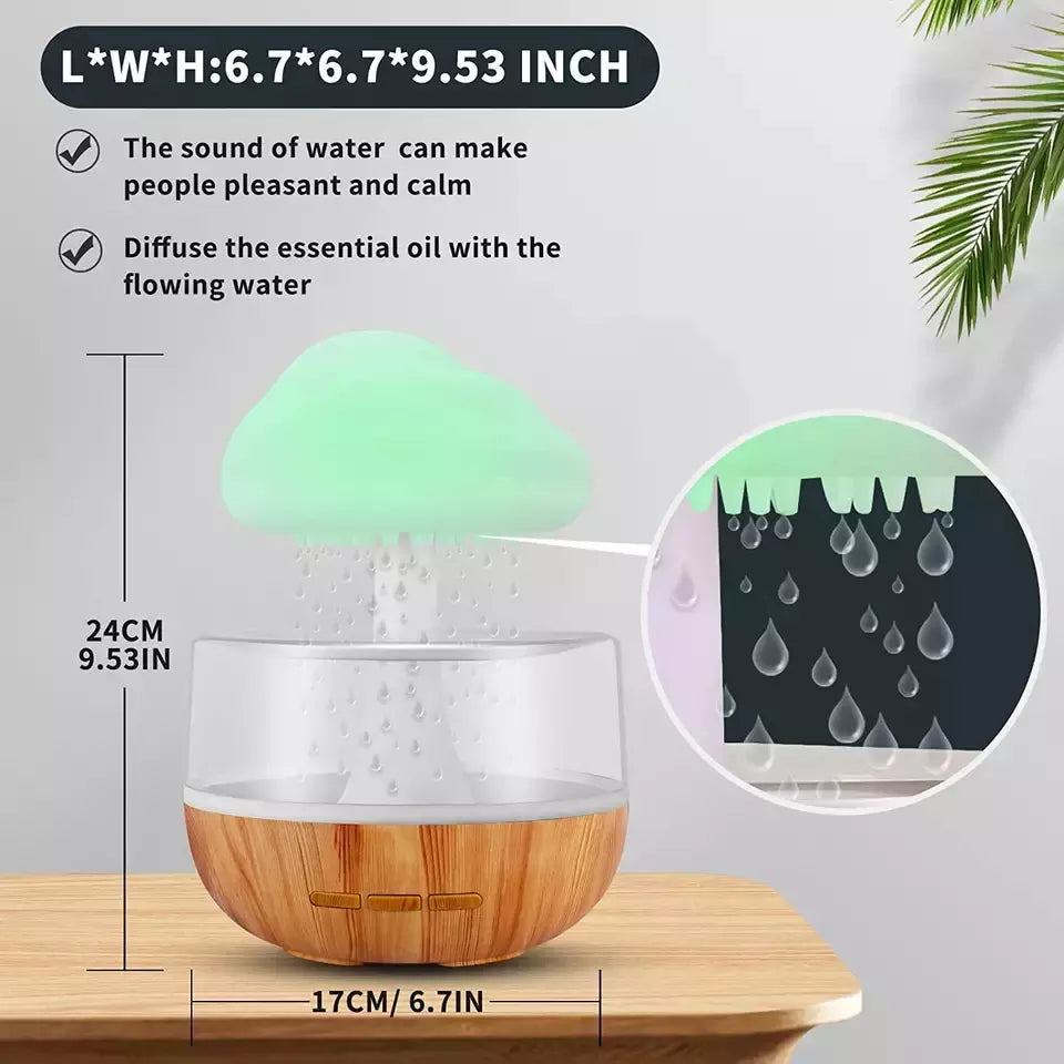 "Rain Cloud Aroma Humidifier - Transform Your Space with Soothing Rainfall and Refreshing Aroma!"