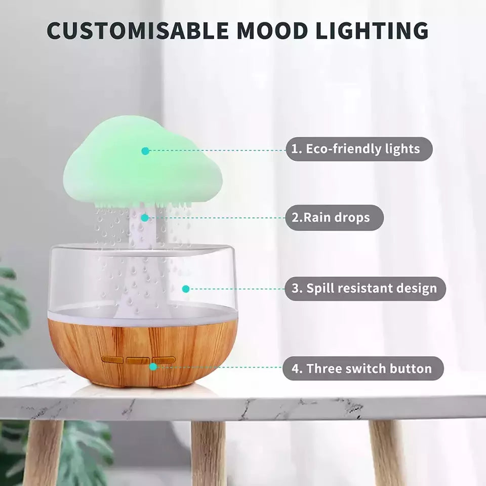 "Rain Cloud Aroma Humidifier - Transform Your Space with Soothing Rainfall and Refreshing Aroma!"