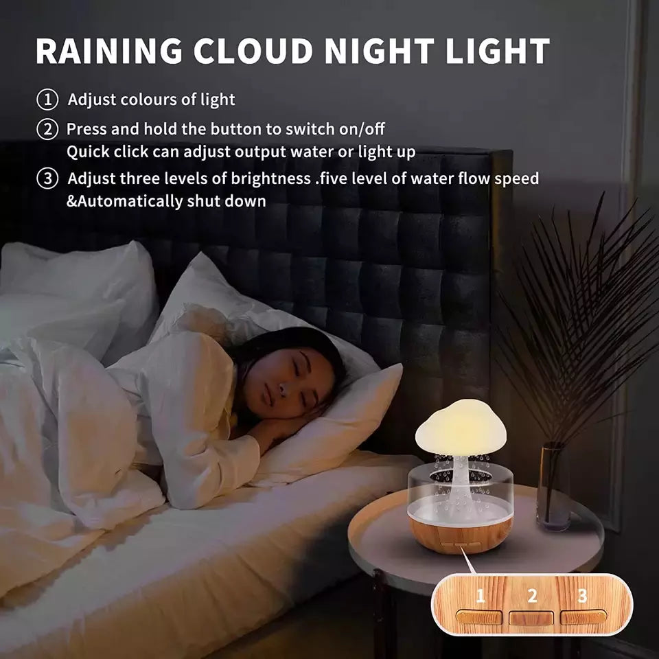 "Rain Cloud Aroma Humidifier - Transform Your Space with Soothing Rainfall and Refreshing Aroma!"